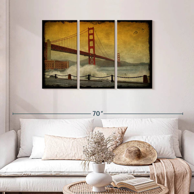 Lilie grunge, pont de San Francisco, H 28 po x l 45 po