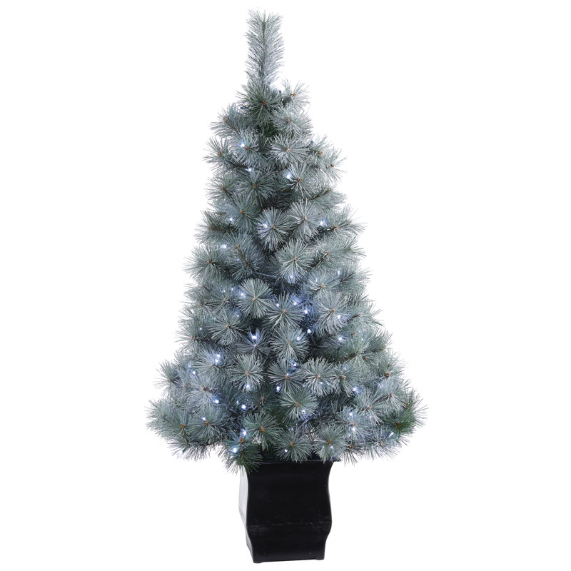 Sapin de Noël artificiel vert 4 'avec 150 lumières claires
