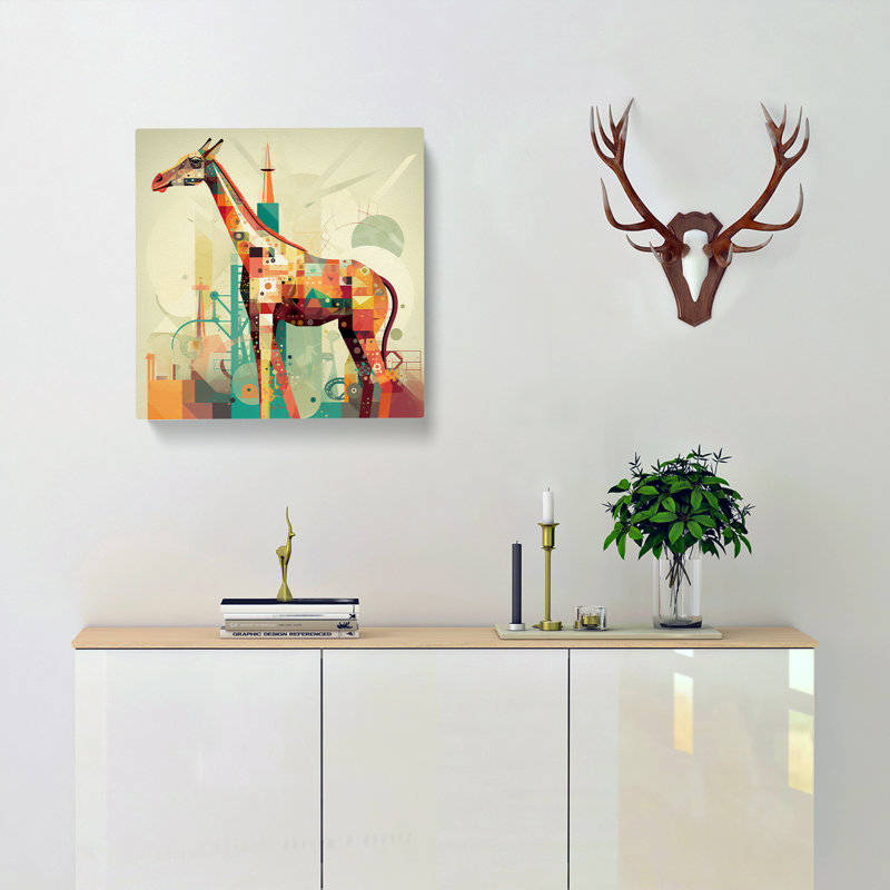 Giraffe Constructivism - Print, 35cm H x 35cm W x 3cm D