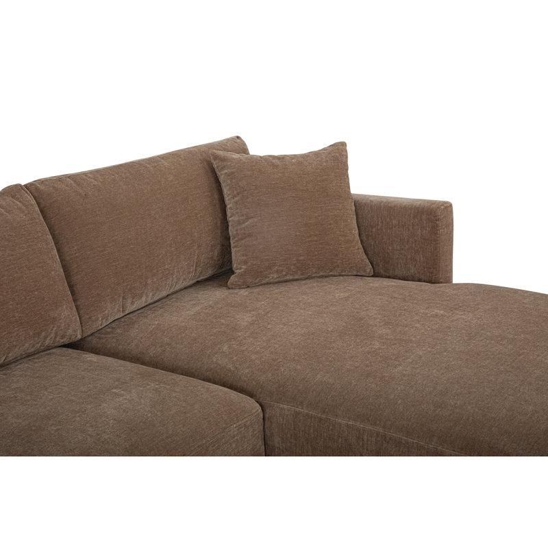 Bryn Upholstered Sectional, Right Hand Facing, Camel Polyester