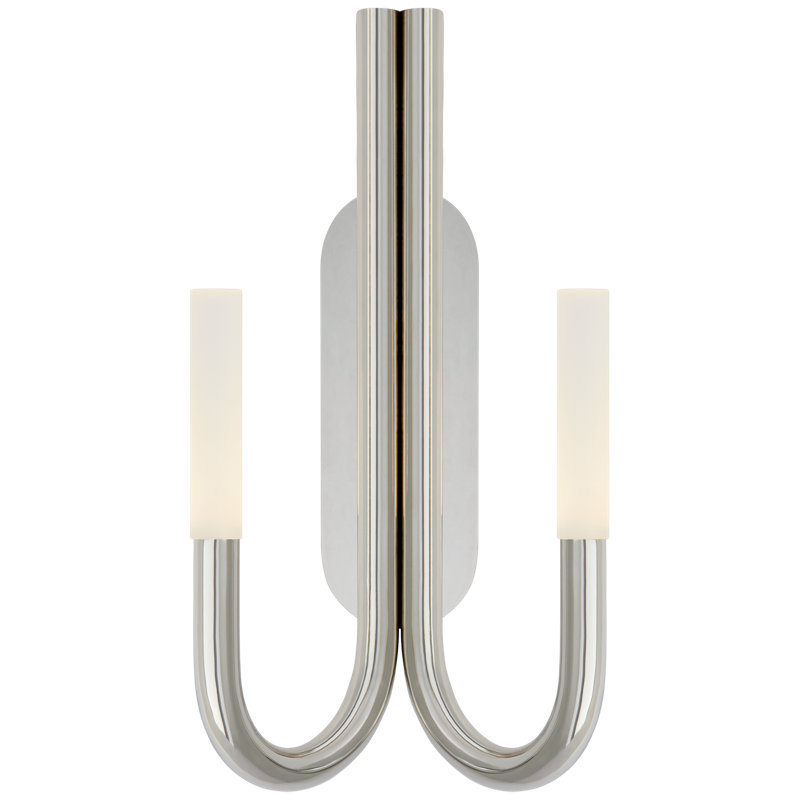 Kelly Wearstler Rousseau Double Wall Sconce, Polished Nickel
