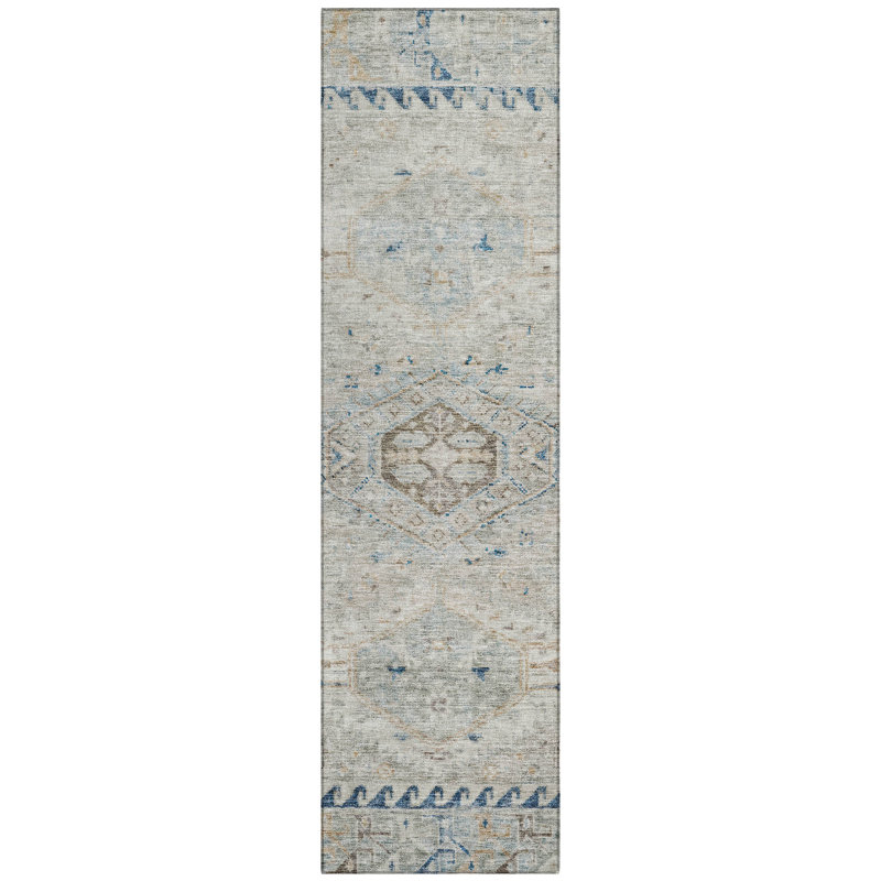 Machine Washable Indoor/Outdoor Earleville ACN2357 Traditional Rug, Runner 2'3" x 7'6"
