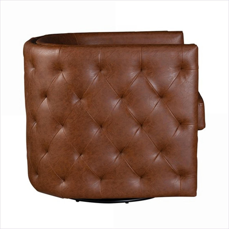 Fauteuil d'appoint pivotant en tonneau capitonné Capstone