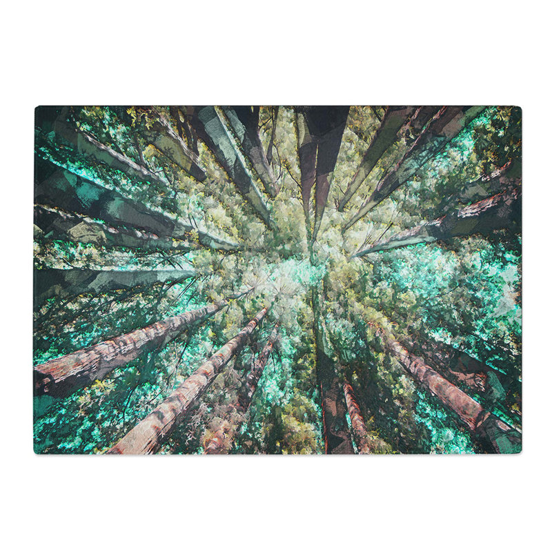Tempered Glass Redwood Trees in California Chopping Board, 28.5 cm W x 20 cm L