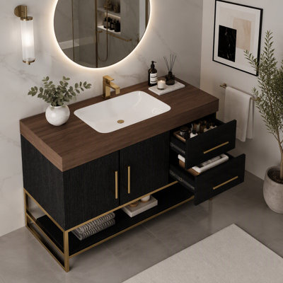 Freestanding Standard Free Standing Single Double Single Vanity Bathroom Vanity With Stone Top
