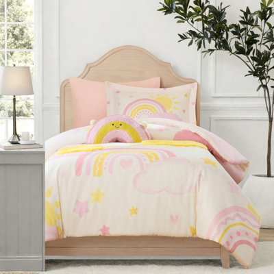 Pink Rainbow Bedding Sets, Twin Twin XL Microfiber Comforter Set