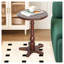 Table de bout à piédestal rond en noyer brun, petite table d'appoint de 15,75 po pour le salon