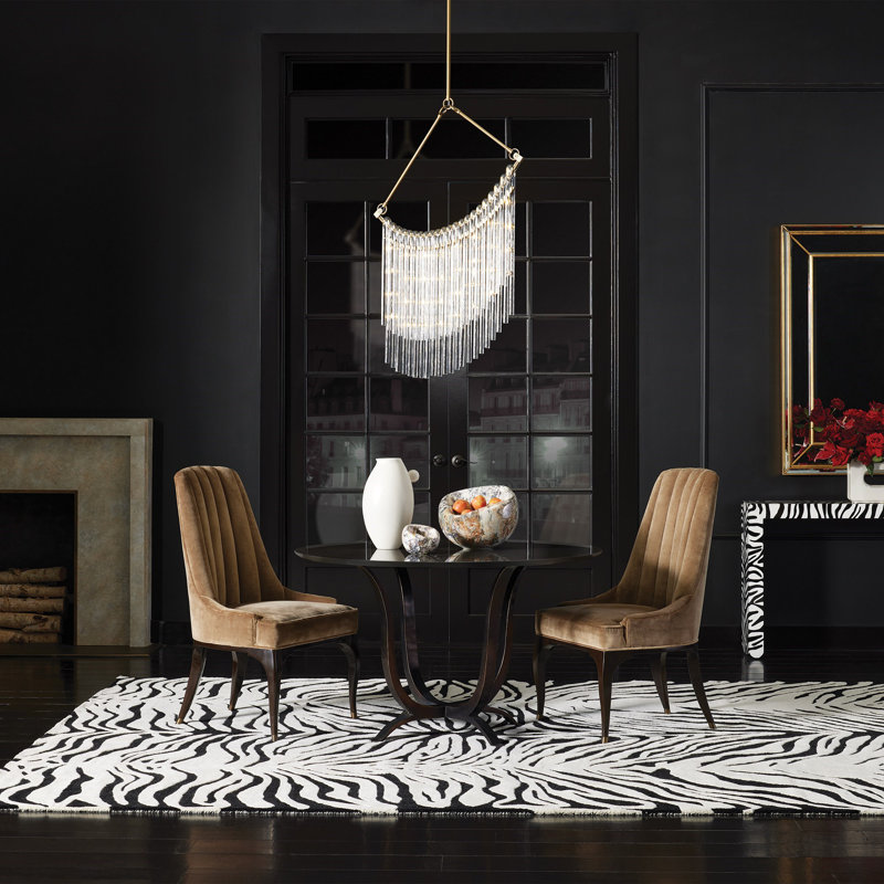Wool Animal Print Area Rug in White, Rectangle 8' x 10'