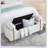 Elegant Upholstered Linen Storage Bench with Cylindrical Arms and Iron Legs for Hallway Living Room Bedroom, White