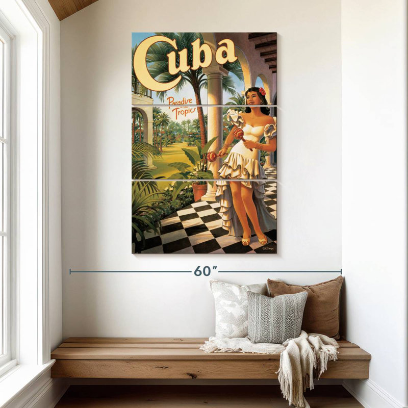 Enn Cuba, paradis des tropiques, H 50 po x l 32 po