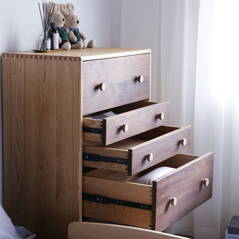 Simple All Solid Wood Grain Accent Chest