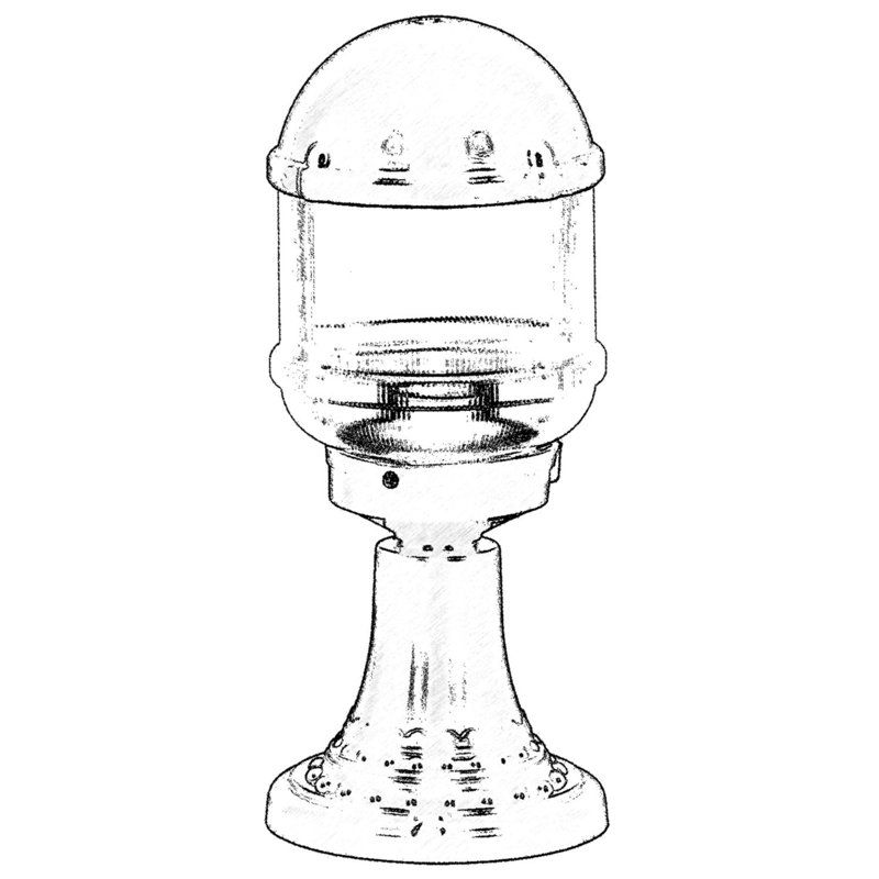 Tête de lanterne câblée noire à 1 lumière H 16 po Sibert