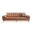 Causeuse coussin orange en cuir véritable