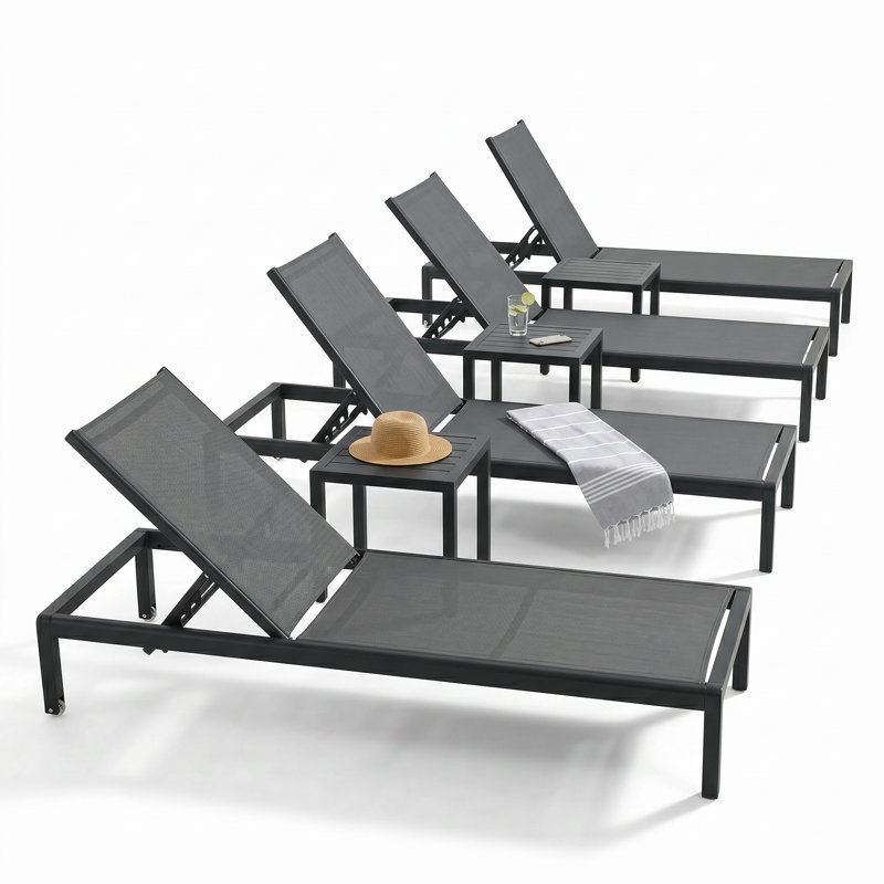Ensemble de 2 chaises longues Cape Coral l 27,5 po x P 76,75 po x H 8,5 po