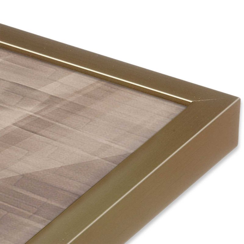 Carrés de Sienne I, Cadre simple brossé doré, H 12,25 po x l 15,25 po