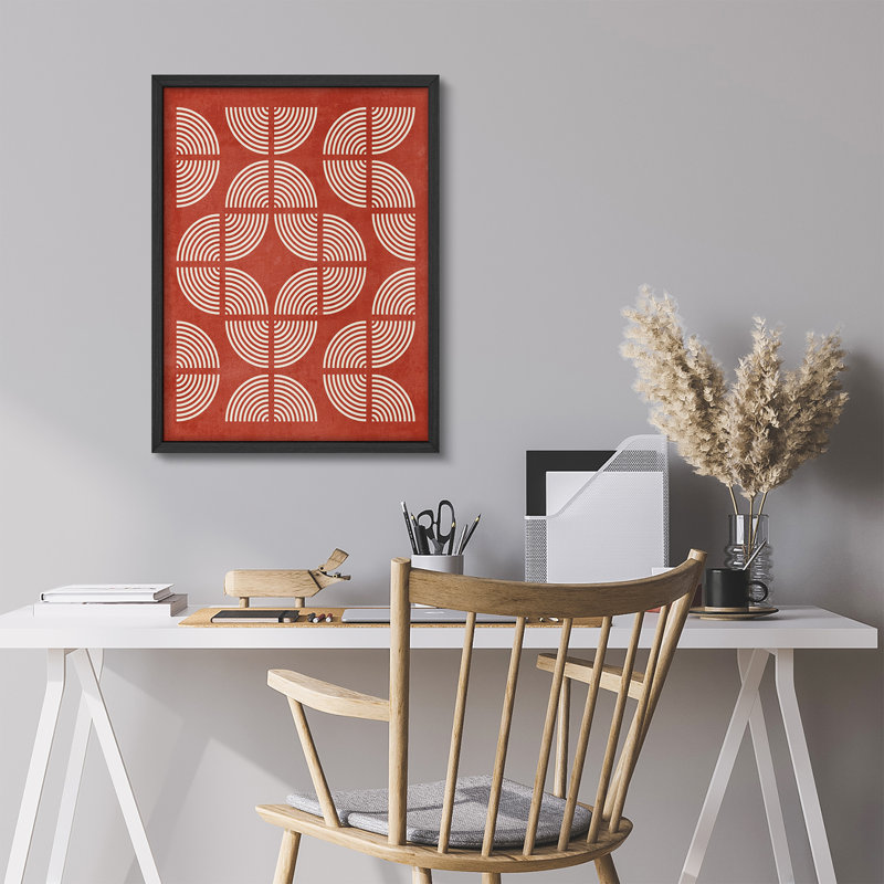 Affiche encadrée rustique de style Mid-Century, H 10 po x l 8 po, Blanc