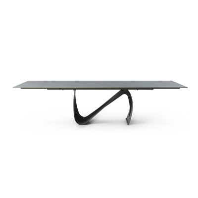 Ceramic Rectangular Extendable Dining Table 83 -123 inches  – Dark Grey