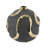 D8X8" Round Black Ceramic Vase With Abstract Gold Swirl Accents