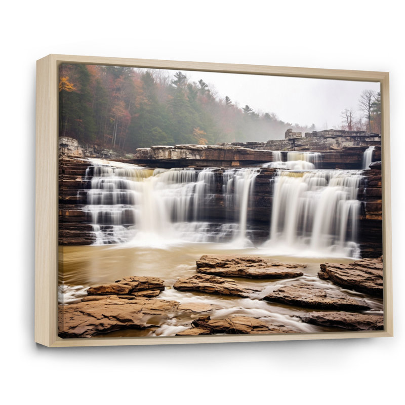Alabama Water Cascades Beauty I - impression, H 34 po x l 44 po x P 1,5 po, Cadre naturel flottant