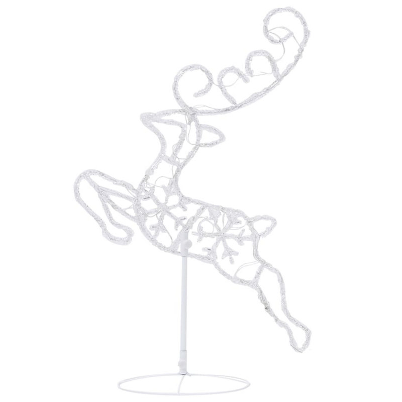 Outdoor 2 Flying Reindeer Sleigh Christmas Decor, 72 Cool White Leds
