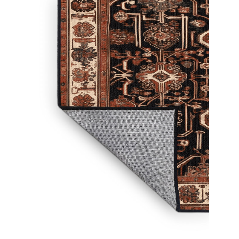 Tapis brun lavable à la machine, Rond 4 pi