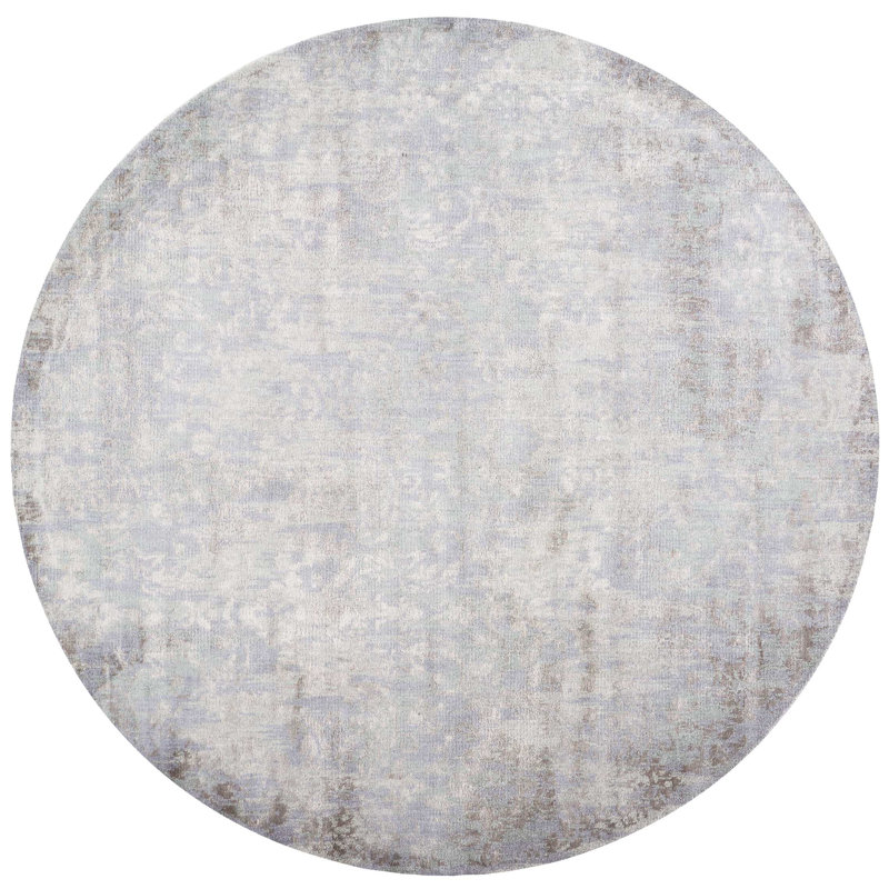 Zephyr Curtain Abstract Indoor Rug, Round 8'