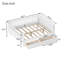 Lit plateforme double pour enfants, lit double profil bas avec rails pour filles et garçons, blanc-66276885-66276886