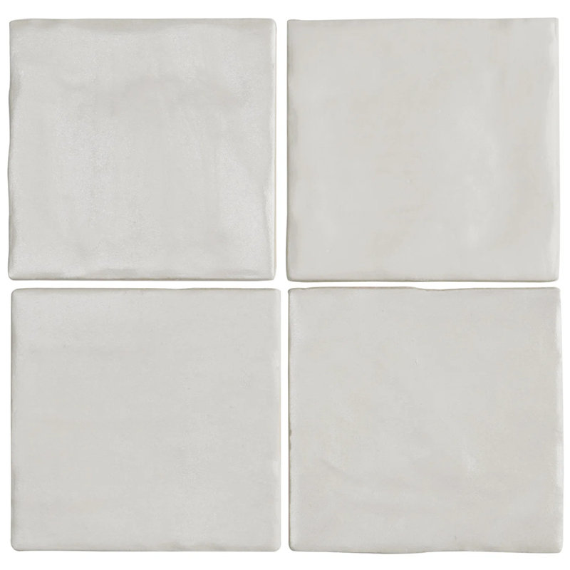 Montauk 4X4 Ceramic Mixed Finish Wall Tile, White