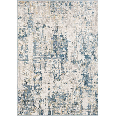 Tapis abstrait bleu / beige / gris clair Hoekstra