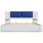 King Size Upholstered Platform Bed with Panel, Soft Rounded Corners, No Box Spring Needed, Easy Assembly, Grey-1846580018-1846580022