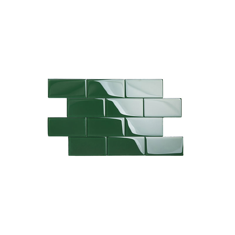 Carreau de verre Subway 3 po x 6 po, Evergreen