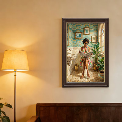 Art mural antique sur toile encadré doré pour le salon, la chambre à coucher, le bureau ou le vestibule - décoration murale décorative avec art rétro