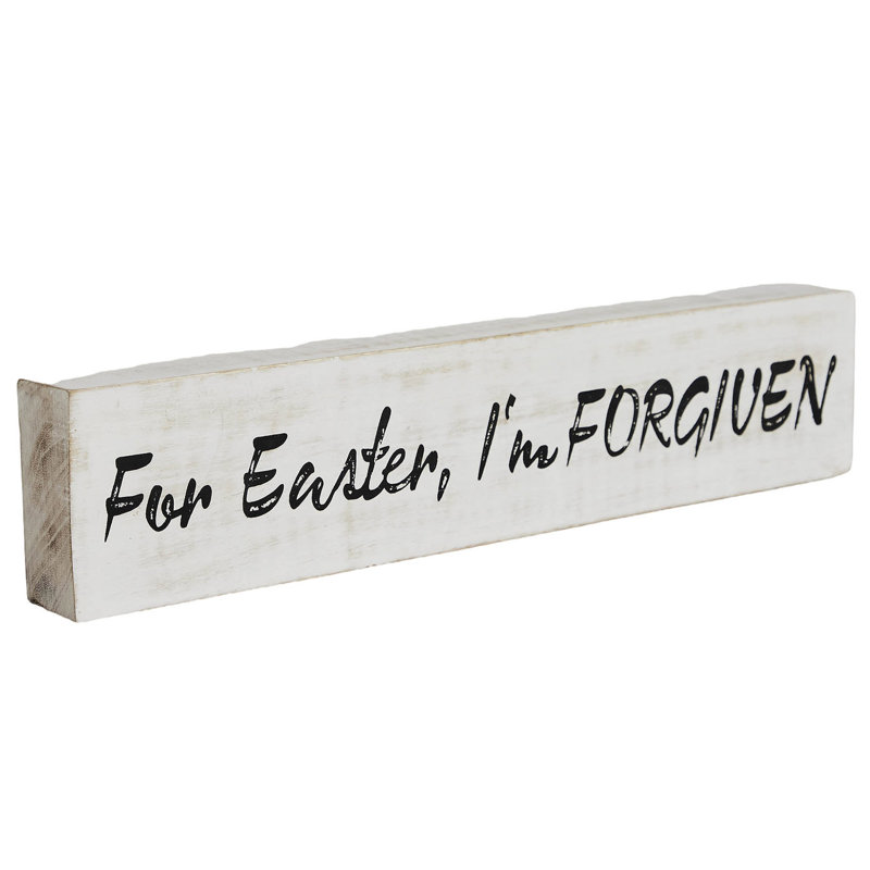 Panneau de bois «For For I For For I For For Pâques» 3 x 14