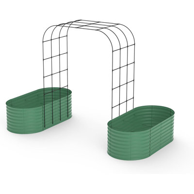 243.9cm H x 299cm W Metal Raised Garden Bed
