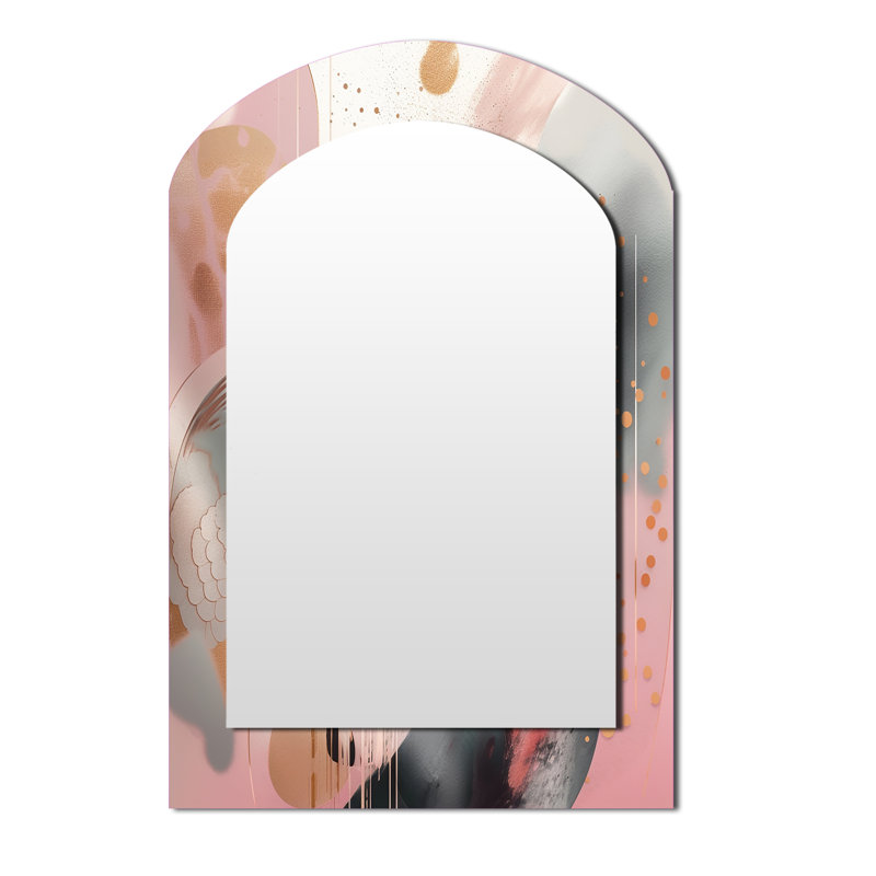 Miroir mural rose moderne, 43 po x 33 po