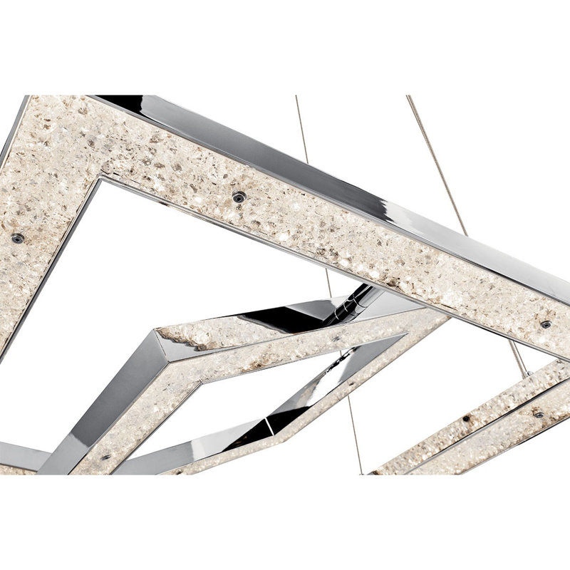 Lustre géométrique unique et remarquable à 2 lumières DEL Crush Ice ™