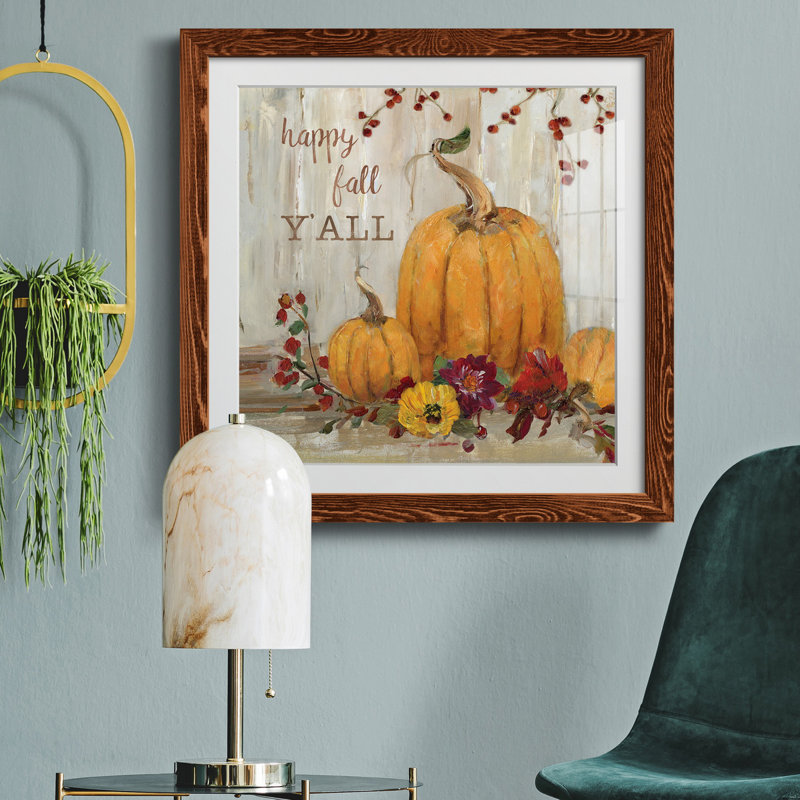 Autumn Dinner - peinture encadrée, H 17 po x l 17 po x P 1,5 po, Cadre en érable
