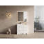 Meuble-lavabo sur pied 36 po avec lavabo en résine, 1 armoire de rangement et 1 petite armoire murale, tiroirs et porte à fermeture en douceur (KD-Packing)-1975494319