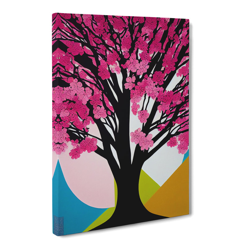 Cherry Blossom Tree Pop - Wrapped Canvas, 50cm H x 35cm W x 3cm D