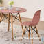 Ensemble de table de salle à manger 5 pièces pour 4, table de cuisine 31,5 po avec pieds, pieds en bois massif, sièges en plastique, rose-1154458707-1154458710-1142735970