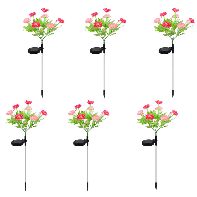 Paquet de 6 guirlandes de fleurs solaires - rose