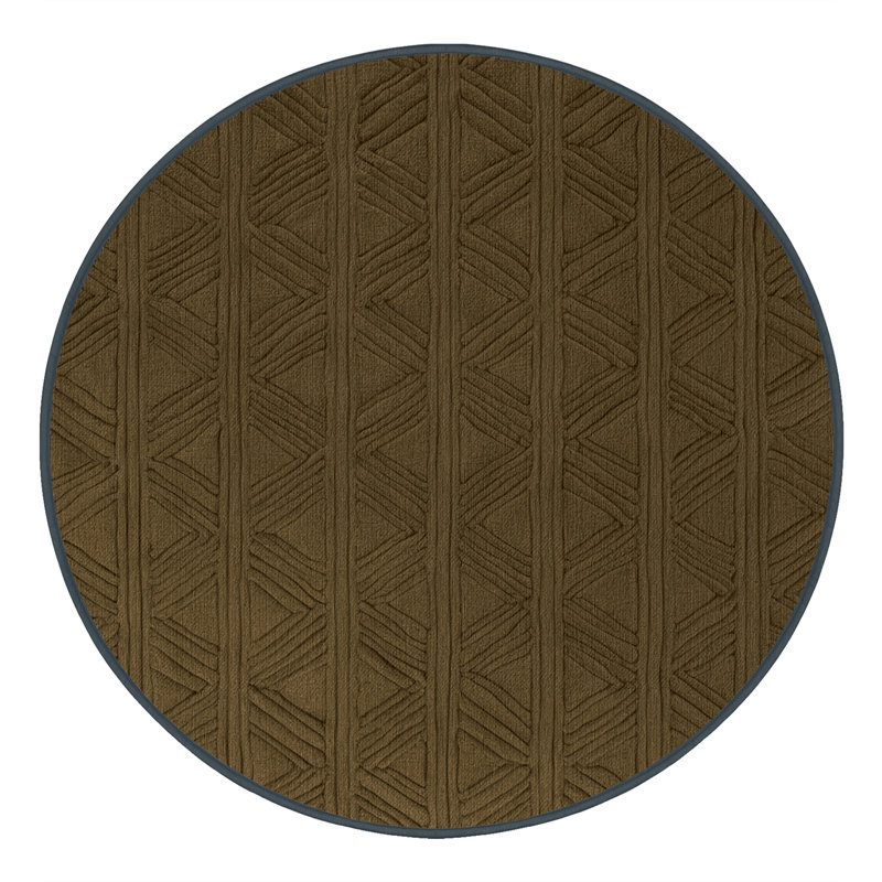 Machine Washable Trellis Brown Area Rug, Round 8'