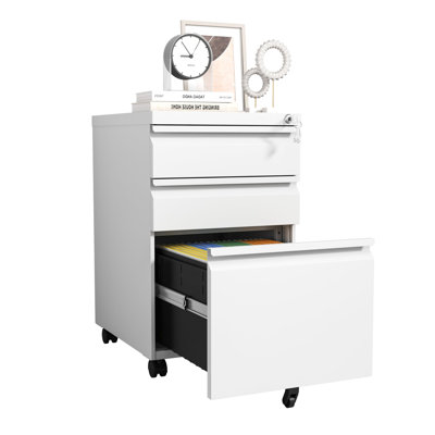 37cm Wide 3 -Drawer Mobile File Cabinet