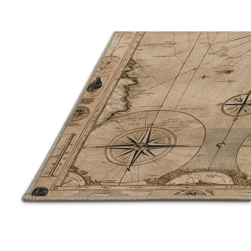  Tapis bord de mer lavable, Carré 5 pi