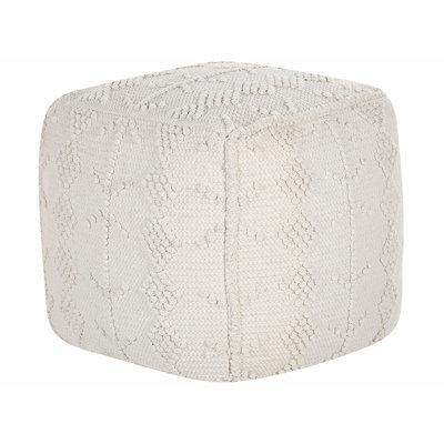 Leando 40cm Wide Square Geometric Pouffe Ottoman