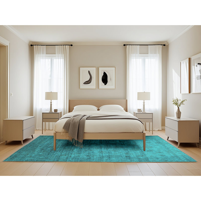 Tapis oriental en laine / polyester tissé à la machine Cran, Rectangle 5 pi x 8 pi