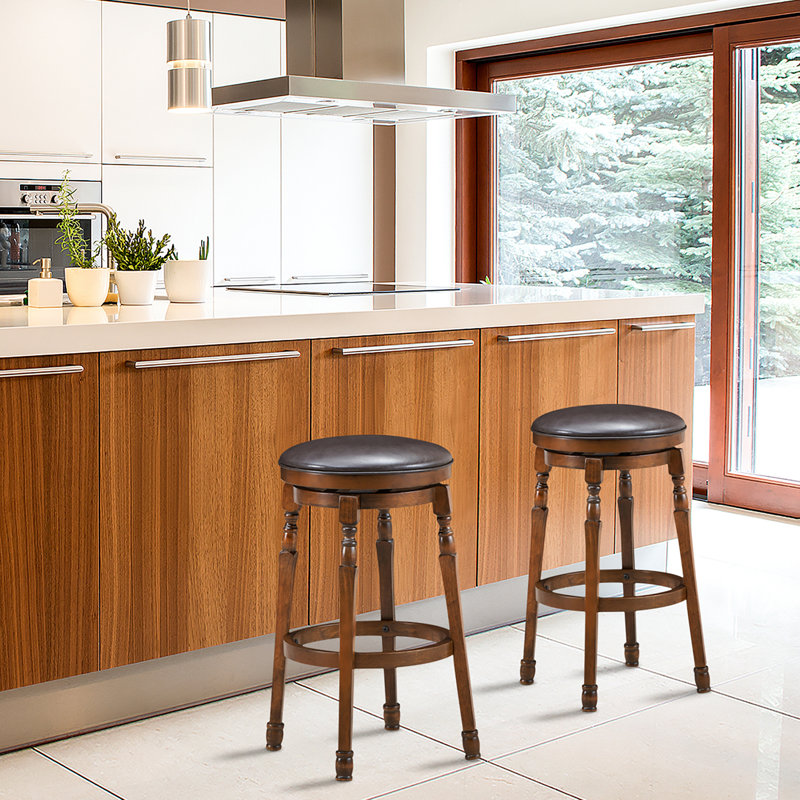 Soraya Swivel Solid Wood Counter Stool, Bar Stool (29” Seat Height)
