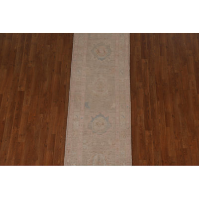 Tapis de couloir unique en laine noué à la main de style nouvel âge 2 pi 6 po x 9 pi 8 po Oushak