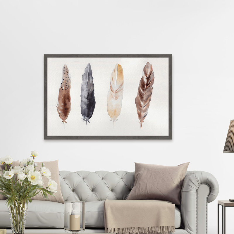 Quatre Plumes 1 Piece Single Picture Frame Wall Art, 41 cm H x 61 cm W