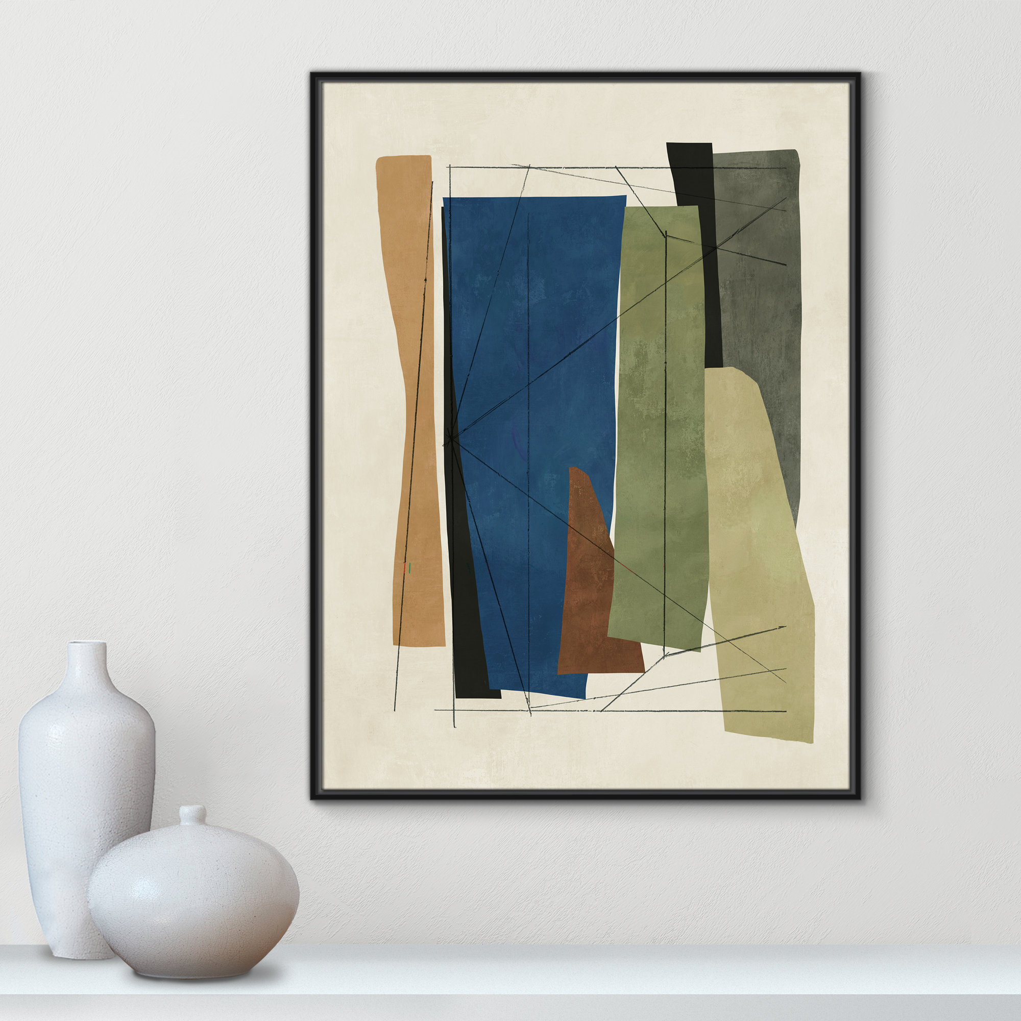 Sync I by Tom Reeves, Black Framed, 41.5" H x 31.5" W x 2" D